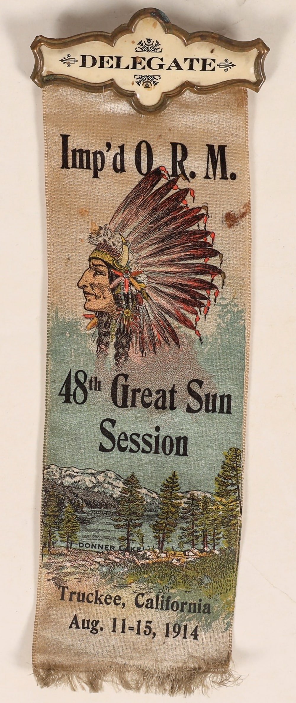 Improved Order of Red Men Delegate Badge, Truckee, 1914 [195342] (1 of 3)