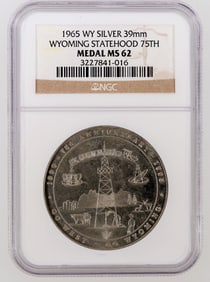 Wyoming Statehood 75th Silver Medal 1965 [196018]