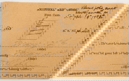 San Francisco Earthquake Paper Food Token, Red Cross [196053]