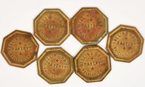 Belling Bros. Bakery, octagonal, Vallejo tokens [194423]