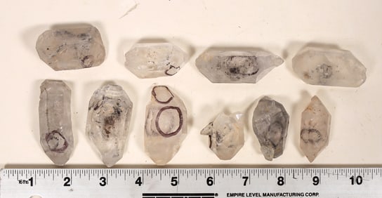 Quartz Crystals, Euhedral w/ Anhydrous Inclusions, 10 [194154]