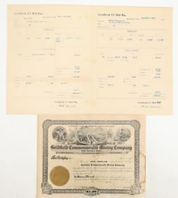 Goldfield Assay Reports & Stock Certificate [194760]