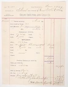 Silver Ore from the Reno Peavine Mining District to Selby Smelting San Francisco  [194265]
