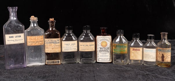 Nevada Paper Label Drug Store Bottles, 10 [195408]
