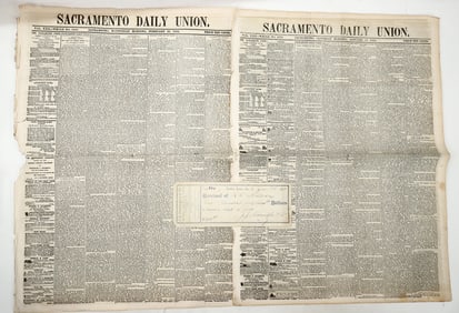 Sacramento Daily Union 1862 w/ Flood News [195177]