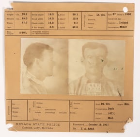 Nevada Prisoner Record w/ Photo, Rare [194653]