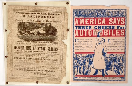 Distressed Stagecoach Broadside Plus Early Auto [193347]