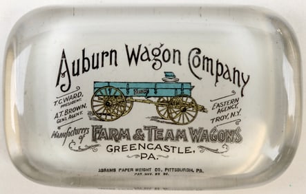 Auburn Wagon Company Glass Paperweight [195147]