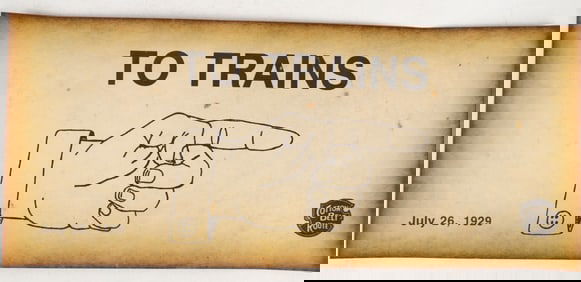 "To Trains" Paper Sign [195594]