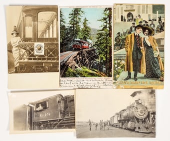 Railroad Postcards, 5 , incl. 3 RPCs [195064]