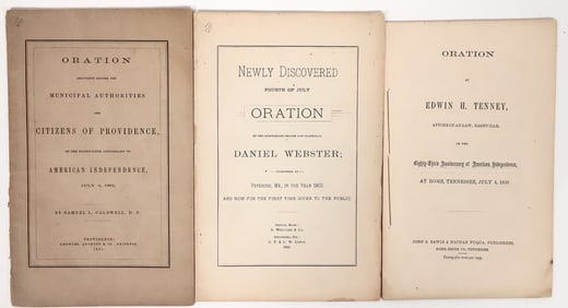 Orations on American Independence Trio, 1802-61 [193445]