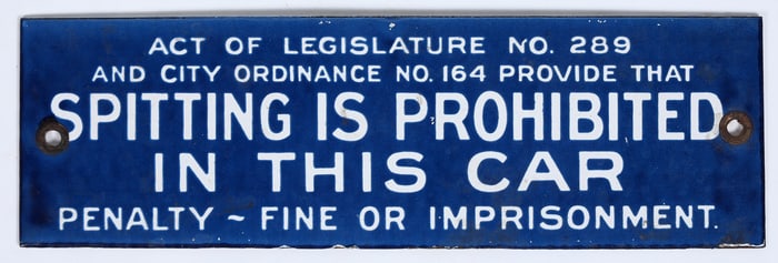 Spitting is Prohibited Repro Porcelain Sign [196660]