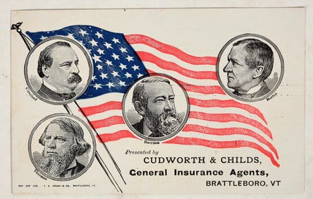 Harrison Political Trade Card w/ 1884 Election Stats [194865]