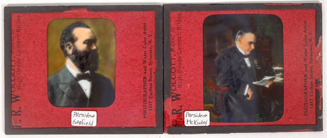 U. S. Presidents Glass Slides: Garfield, McKinley (2) [194844]