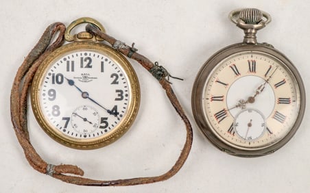 Men's Railroad & WWI Neutrality Pocket Watches (2) [195501]