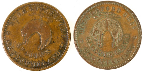 Newfoundland, Canada Half Penny Token Pair [196185]