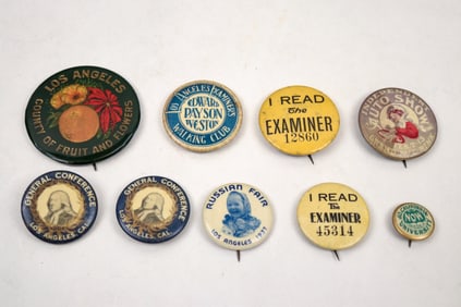Los Angeles Vintage Pinback Group (9) [195157]