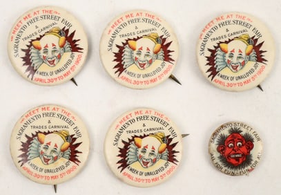 Sacramento Street Fair Pinbacks 1900 (6) [195500]