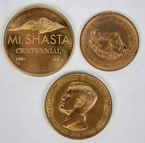 JFK/Mt. Shasta/ Mono County Medals (3) [196090]