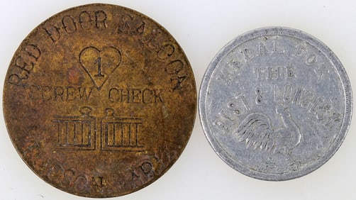 Lewd Bawdy Medals, One Likely World Fair Related, Set of 2 [195103]