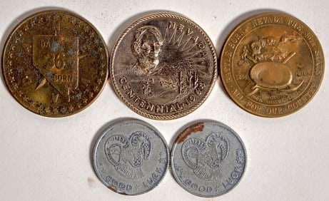Nevada Medals & Tokens (5) [195955]