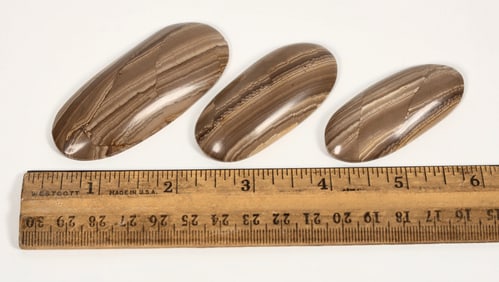 Banded Rhyolite Cabochons from "The Sump" Nevada (3) [197875]