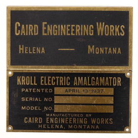 Helena Mining Equipment Small Brass Plaques, 2 [193093]