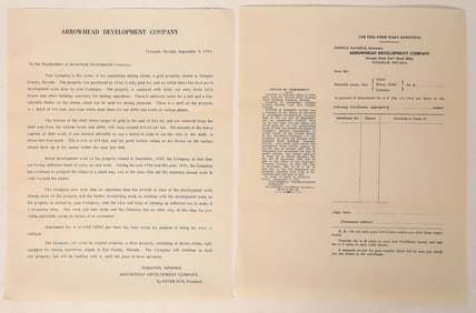 Arrowhead Development Letterhead, 1931 [182915]