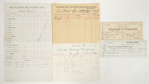 Savage Mine, Virginia City, Nevada Ephemera Group [192905]