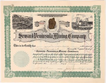 Seward Peninsula Mining Company Stock, 1906 [192107]