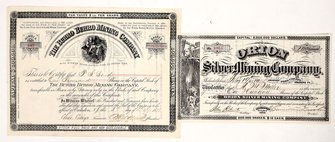 Arizona Mining Stock Pair, 1880-83 [191254]