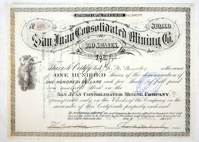 San Juan Consolidated Mining Co. Stock Certificate [195719]