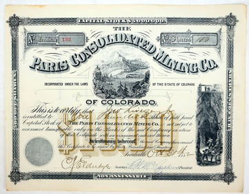 Paris Consolidated Mining Co. Stock Certificate [195467]