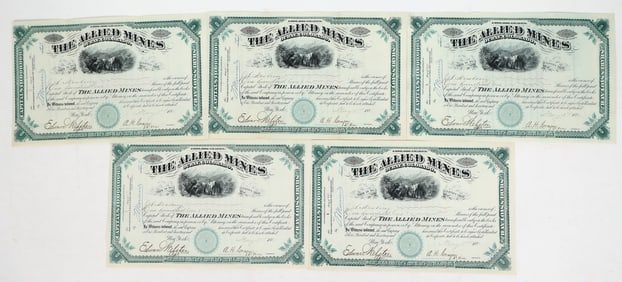 Allied Mines Stocks, Ouray, 1881, (5) [194421]