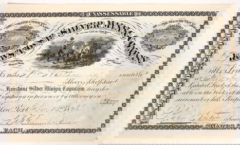 Keystone Silver Mining Stock, 1866 [191642]
