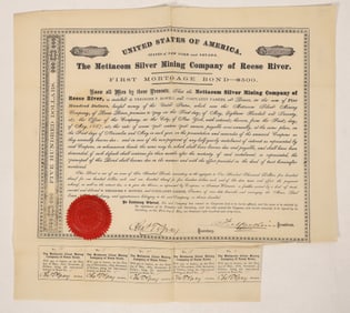 Mettacom Silver Mining Co. of Reese River, Nevada Bond, 1867 [191702]