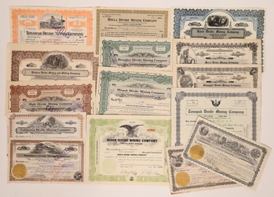 Tonopah Divide Mining Stocks, 15 Different, c. 1919 [180306]