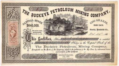 Buckeye Petroleum Mining Stock, 1865 [191630]