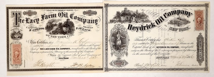 Pair of Civil War-Era New York Oil Stocks [192023]