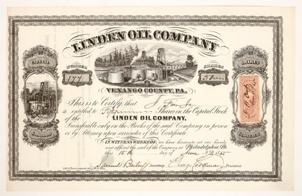 Linden Oil Company Stock Certificate [191225]