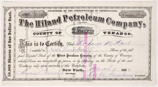 Hiland Petroleum Stock, 1872 [191629]