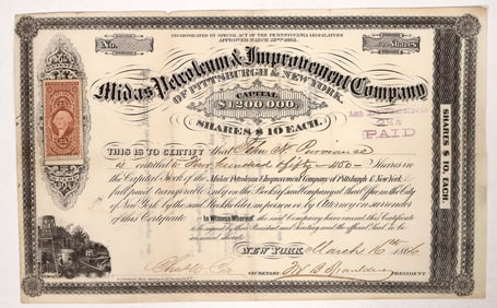 Midas Petroleum & Improvement Stock, 1866 [191633]