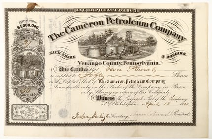Cameron Petroleum Company Stock Certificate [191361]