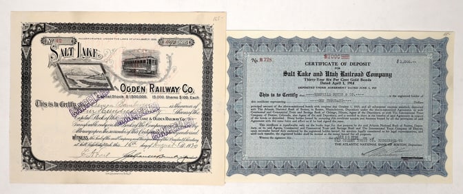 Utah Railroad Stock and Bond [192078]
