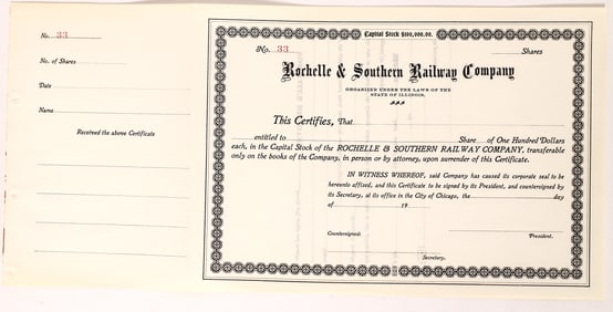 Rochelle & Southern Railway Stock [174375]