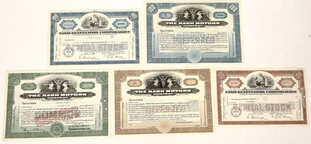 Nash Motors Stocks, 5 Different [189808]