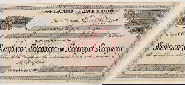 Bodie & Hawthorne Telephone & Telegraph Co. Stock Certificate [195453]