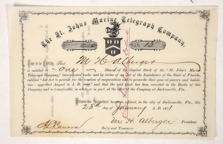 St. Johns Marine Telegraph Stock [191533]