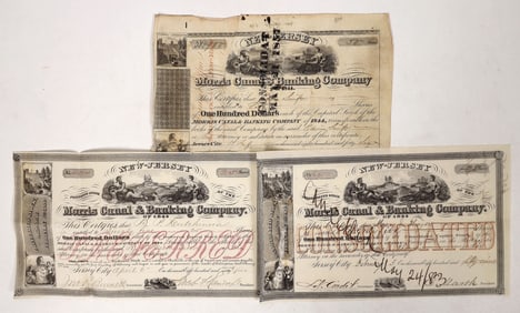 Morris Canal & Banking, 3 Different Stocks [191534]