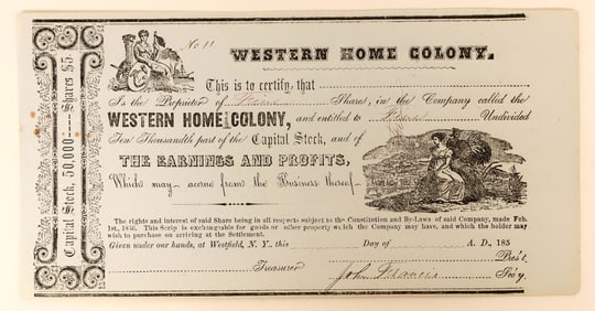 Western Home Colony Stock, c. 1850's [189826]